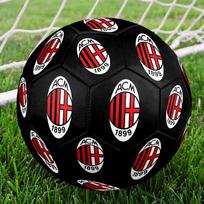 AC Milan Size 5 Soccer Ball, Machine-Stitched PVC, Durable & High Bounce, All Ages Fit, fan merchandise, matches & outdoor use.