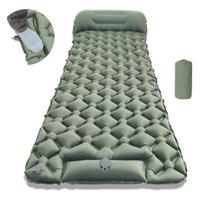 Modern Portable Foldable Air Mattress Anti-Slip Waterproof Surface for Outdoor Camping Warehouse Kitchen Use Cooling for Guests 190*60*5cm žalia