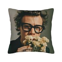 Harrys Styles Pillowcase Printing Polyester Cushion Cover Gift  Throw Pillow Case Cover Home Square 40X40cm 40x40cm