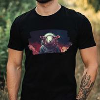 T-Shirt Herren Schaf als Astronaut Motiv Baumwolle Größe XS bis 5XL L