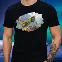 T-Shirt Herren Grashüpfer auf dem Berg Motiv Baumwolle Größe XS bis 5XL XL