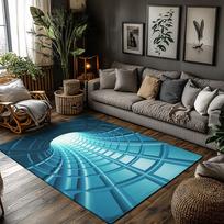 Tuniu 3D iliuzijos optinės labirinto kilimas neslystantis grindų kilimėlis svetainei miegamajam 50cm x 80cm