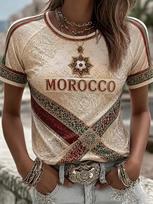 Morocco Football Fan T-shirt  Sleeved Breathable Quick Drying Street Wear Casual Football Shirt Fashionable FamilyMatching S