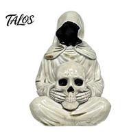 Meditating Grim Reaper for Secret Room Halloween Skull Light, Spooky Gothic Style Ornament, Waterproof Decorative Light Adults Indoor Tabletops balta
