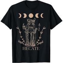 Novelty Triple Moon Goddess Hecate Tarot Card Unisex T Shirt Cotton Tee Unisex Oversized Loose Summer ONeck Casual Streetwear Top S