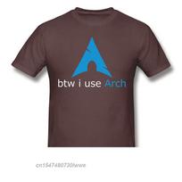 Btw I Use Arch Anime Clothes Design Linux Program Operating System Novelty Design Cotton Unisex Tshirt S