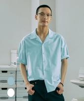 Connect Kinrock Cool Relax Open Collar Short Sleeve Shirt (2 Colors) Blue/Blue_L