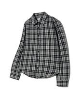 Viva Brown 85-Viva077 Chess Slim Fit Long Sleeve Check Shirt Black Navy/Free
