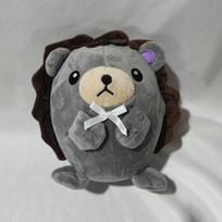ZUTOMAYO Nira Leek Sauce Plush Set Cartoon Girl Doll & Grey Hedgehog Stuffed Toy with White Bow Soft Music Fan Collectible Sofa Decor Gift Home Decor 20cm pilka