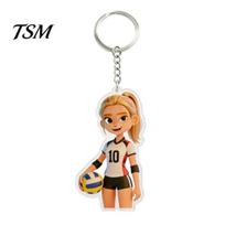 Volleyball Girls Keychain Acrylic Girl Keychain, Cartoon Player Car Key Ring Ring, Pendant School Bags Backpacks Purses Theme A