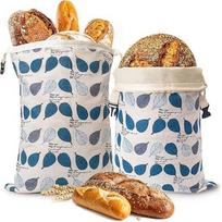 Reusable Beeswax Bread Bags Beeswax Coated Cotton Bread Storage Bags 43*33cm Zipper Closure Fresh-Keeping Bread Bags Freezer Use