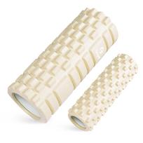 Gruper Foam Roller Myofascial Release Set Large and Myofascial Stretch Grid Foam Roller (2 Rollers, Small) - Roller, Roller, (Off-White)