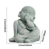 Cute Mini Bald Monk DIY Buddha Statue Multiple Styles Little Monk Ornament  Aquarium Decor 5