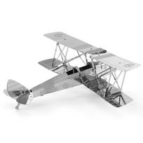 3D Metal Puzzle DIY Laser Cutting Tiger Moth Biplane Children Gift Adult Puzzle 1pc gray