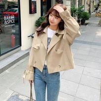 Short Paragraph Windbreaker Female Small Sub Spring and Autumn Korean Version of Loose Outer Wear All Metch Jacket Women S chaki
