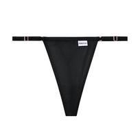 FINETOO Women Cotton Bikini Thongs Adjustable Panties Sexy T-Back Underpants Girls Breathable G-string Underwear Intimates Female Lingerie M juoda