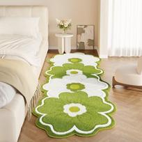 Ultra-Thick Plush Floral Area Mat Thick, Non-Slip Backing, Perfect for Bedroom, Bathroom, and Entryway Decor 50*120cm