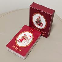 Kalėdų giesmės Lenormand kortų kaladė 42 vnt. Mielos kalėdinės Lenormand kortos, spausdintos ant 350GSM dvigubai įspausto kartono, 9*6cm raudona