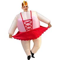 Annual Performance Funny Strap-On Ballet Inflatable Suit Halloween Funny Stage Performance Suit Doll One size fits all pink