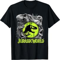 Jurassic World Fallen Kingdom Dinozaurų Koliažo Marškinėliai S juoda