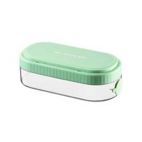 Cube Mold Effortless Push-Type Release Ice Tray Storage Box BPA-Free Stackable Flexible žalia