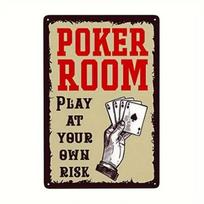 Vintage Poker Metal Tin Signs Poker Metal Signs Suitable For Men Cave Bar CardAluminum 20x30cm（7.8x11.8inch）