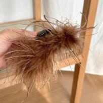 Korean New  High-end Headgear, Black Feathers, Grab Clips, Ostrich Hair, Back of Head, Disc Hair, Girl Hair Clips kava