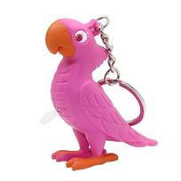 Lightweight Talking Parrot Keychain With LED Light Creative Key Chain Adornment For Quick Nighttime Access raudona