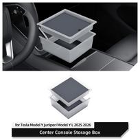 for Tesla Model Y Juniper/Model YL 2025 2026 Center Console Storage Box Transparent Double-layer Car Tray Accessories Organizer Transparent 2pcs