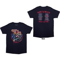 Guns N Roses Unisex Tshirt Was Here (Navy Blue) (Back Print) (Xlarge) S