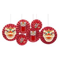 Self Adhesive Paper Fans 1St Birthday Party Backdrops Decor Round Paper Garlands 1