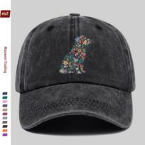 pc Floral Dog Print Baseball Cap Trucker Sun Hat Comfortable Lightweight Papa Cap Dad Mom Beach Party Decor Hat Street Skat 1pc