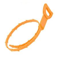 Hair Removal Drainage Tools Sink Drainage Duct Unblocker Hair Sucker Cleaning Hook Cleaning Tool orange-single