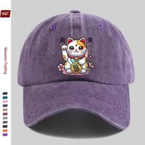 pc Maneki Neko Pattern Printed Baseball Cap Fashion Casual Cat And Money Printed Sun Hat Comfortable Lightweight Decorative H 1pc