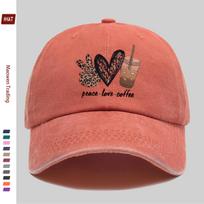 pc Leopard Print Heart Milk Tea Print Baseball Cap Home Casual Decorative Hat Cute Leopard Print Papa Hat with Adjustable Str 1pc