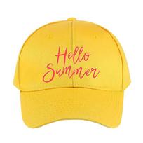 hello summer Red text Cap Summer Woman Man Baseball Cap Adjustable with Curved Brim Duckbill Cap Protection Sun Hats Adjustable
