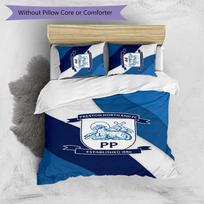 Preston North End Football Printed 3 Pieces Bedding Set, Comfortable Skin Friendly Bedroom Duvet Cover Set 135cm*200cm