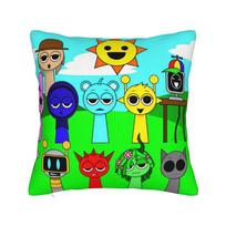 Sprunki Happy Wenda White Head Square Pillowcases Polyester Sofa Game Cushion Cover Creative Home Decoration Pillow Cover 40*40 40x40cm