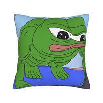 Sad P-Pepe Frog Square Pillow Cases Funny Meme Cushion Cover Awesome Polyester Decor Pillowcover for Car 18 40x40cm