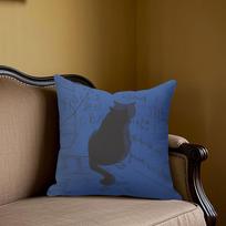 Math Cat square Jacquard Pillow Cover for Sofa Office Waist Cushion Cover Home Decorative Pillowcase 40x40cm
