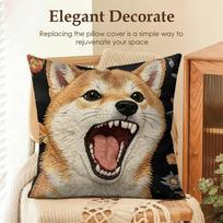 2D Scream Animals Retro Cushion Cover Natural Linen Organic Fabric Double-Sided Printing Sofa Home Decor Gift Pillow Case 30x30cm