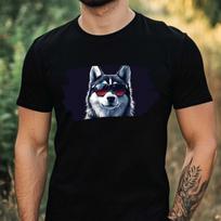 T-Shirt Herren Husky mit Sonnenbrille Motiv Baumwolle Größe XS bis 5XL XS