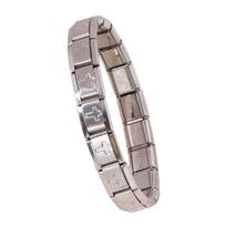 Fashionable Italian Charm Bracelet Set Sturdy Stainless Steel Link Craft Supplies for Customized Jewelry Designs gray