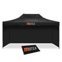 Set pavillon pliable - Tourtecs - 3x4,5 m - 4 parois incluses - Tapis moto GM1