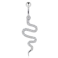 Zircon Snake Navel Rings Curved Navel Barbell Belly Rings Sexy Body Jewelry 1
