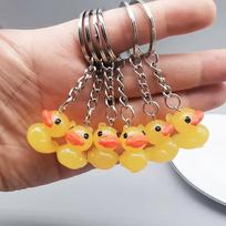 Mini Cute Hyaluronic Acid Ducks Little Yellow DUCK Car Keyring Keychains Key Chain geltona