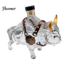 Premium Craft Aesthetics Decanter Bison Whiskey Decanter, 3D Sculpture, Glass Decorative Sophisticated Wine Bottle with Gift Box Liquor Container, for skaidri