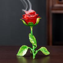 1pcs Rose-Scented Incense Burner - Feng Shui Decorative Item, Suitable for Meditation, Yoga, Home Decor, Valentine's Day Gift raudona