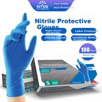 INTCO Disposable Nitrile Gloves Labor Protection Industrial Durable 100pcs Blue Small Size S