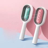 Silicone Pet Hair Remover Massage Comb Grooming Cat Brush with Water Storage Tank Clean Water Spray Hair Flying Everywhere (White,M) balta